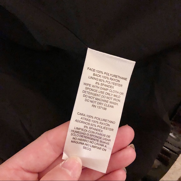 NWT Danielle Bernstein Black Patent Leather High Waisted Mini Skirt - Picture 5 of 7